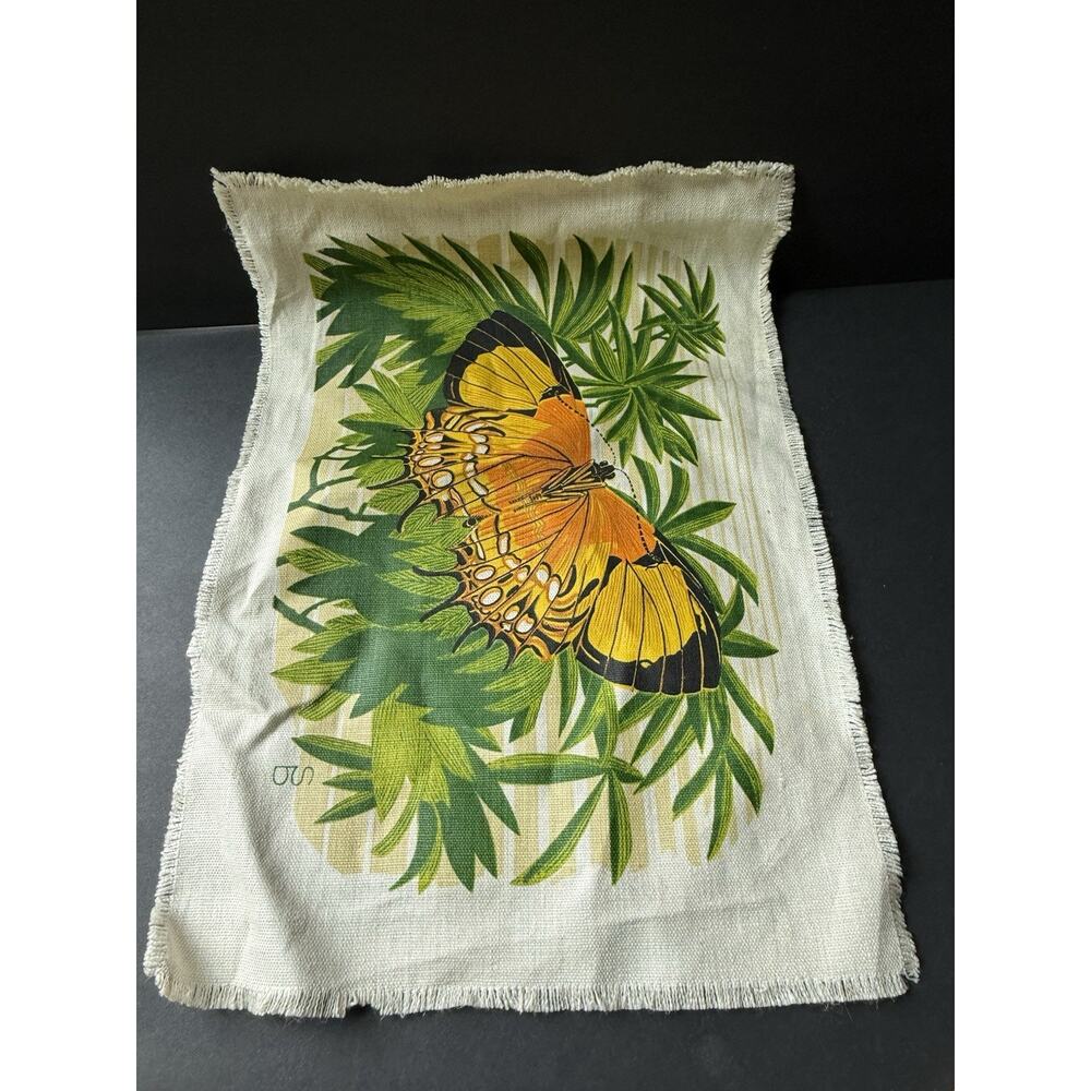 Linen Butterfly Placemat Cottagecore Rectangle Whimsycore